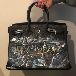 Harry Potter custom painted Hogwarts bag